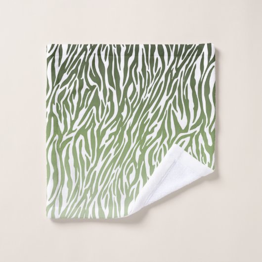 Ombre d'impression Wild Green Zebra (Gant de toilette)