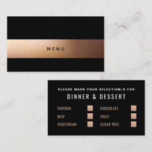 Ombré d'or, sélection de menu moderne