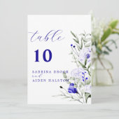 Ombre Du Mariage Royal Blue Ivory Numéro De Table (Debout devant)