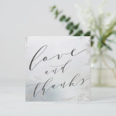 Ombre Dusty Blue Frosted Love en Bedankt Square (Staand voorkant)