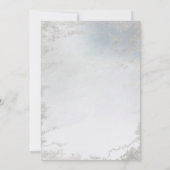 Ombre Dusty Blue Frosted Silver Foil Luxe bruiloft Kaart (Achterkant)