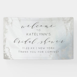 Ombre Dusty Blue Frosted Vrijgezellenfeest Welkom Spandoek