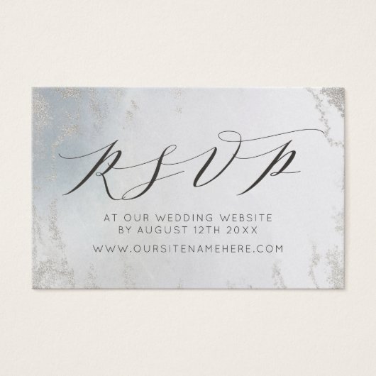Ombre Dusty Blue Frosted Website RSVP Insérer des  (Devant)