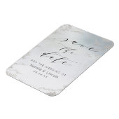 Ombre Dusty Blue Frosted Wedding Save the Date Magneet (Linkerzijde)