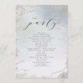 Ombre Dusty Blue Frosted Zilveren Trouwceremonie Programma (Achterkant)