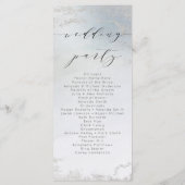 Ombre Dusty Blue Frosted Zilveren Trouwceremonie Programma (Achterkant)