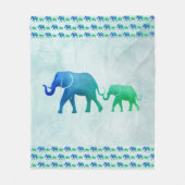 Ombre Elephants Fleece Blanket (Voorkant)