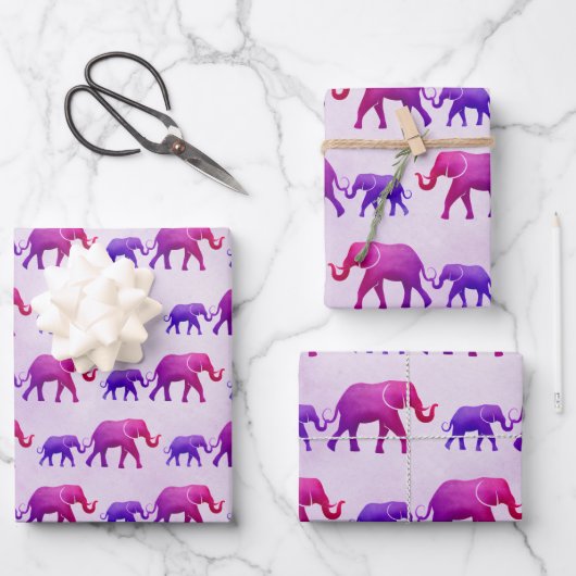 Ombre Elephants Inpakpapier Vel (Voorkant)