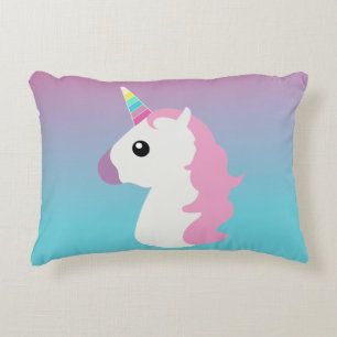 Ombre Emoji Unicorn Pillow Accent Kussen