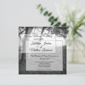 Ombre extérieure Noir & Blanc Mariage Invitations (Debout devant)