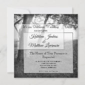 Ombre extérieure Noir & Blanc Mariage Invitations (Devant)