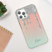  ombré Faux Silver Glitter Drivers Case-Mate iPhone Case