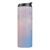 Ombre Faux Sparkle Colorful Monogramming Name Thermosbeker (Gedraaid links)