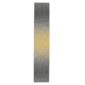Ombre Geel Grijs Modern Crosshatch Abstract Medium Tafelloper (Voorkant)