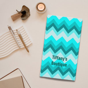 Ombre Girly Pattern Blauwgroen Turquoise Chevron Visitekaartje