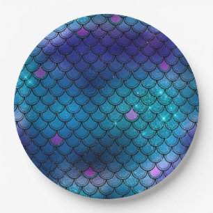 Ombre Glitter Mermaid Scales Papieren Bordje