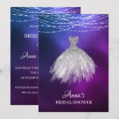 *~* Ombre Glitter Vrijgezellenfeest Gown Bruidsjur Kaart (Voorkant / Achterkant)