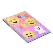 Ombre Glittered OMG Emoji Spiral Notebook Notitieboek (Rechterzijde)