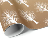 Ombre Gold en White Winter Trees Cadeaupapier (Rol Hoek)