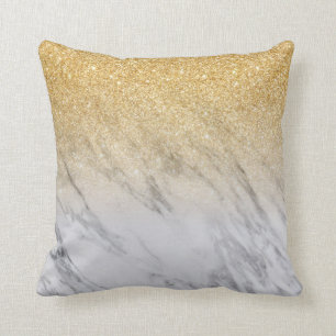 Ombre Goud Glitter Marmer Verlopend Kussen
