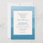 Ombre Gradient Dip Dye Ocean Blue Baby shower Kaart (Voorkant)