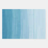 Ombre Gradient Dip Dye Ocean Blue Inpakpapier Vel (Voorkant)