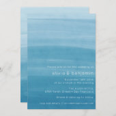 Ombre Gradient Dip Dye Ocean Blue Simple Wedding Kaart (Voorkant / Achterkant)