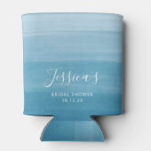 Ombre Gradient Dip Dye Ocean Blue Vrijgezellenfees Blikjeskoeler (Achterkant)