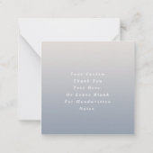 Ombre Gradient Dusty Blue Ivory Wedding Bedankt Notitiekaartje (Achterkant)
