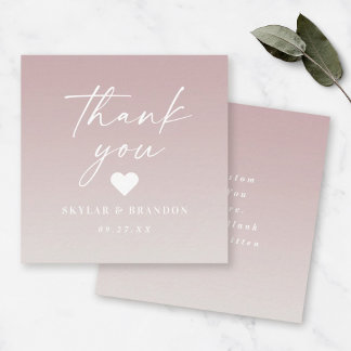 Ombre Gradient Mauve & Off-White Wedding Hartelijk Notitiekaartje
