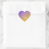 Ombre Gradient Paars Yellow Sunset Wedding Hart Sticker (Tas)