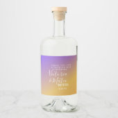 Ombre Gradient Paars Yellow Sunset Wedding Likeurfles Etiket (Voorkant)