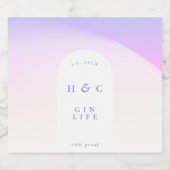 Ombre Gradient Paarse Mist Modern Gin Arch Likeurfles Etiket (Enkel label)