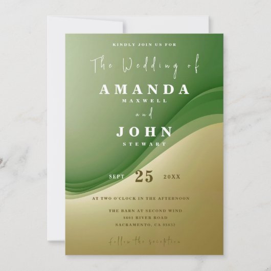 Ombre Gradient Spring kleurenpalet foto bruiloft Kaart (Voorkant)