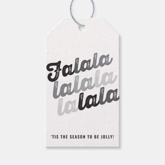Ombre Gray Falalalala Bold Script Modern Holiday Cadeaulabel (Voorkant)