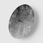Ombre Gray to Black circuit board nerd geek Ronde Klok (Hoek)