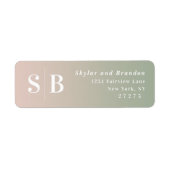 Ombre Green & Blush Pink Wedding Return Address Etiket (Voorkant)