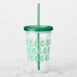 Ombre Green Nautilus Tumbler - donkergroen deksel Acryl Drinkbeker