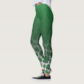 Ombre & Green Over Black Shamrock Pattern op White Leggings (Links)