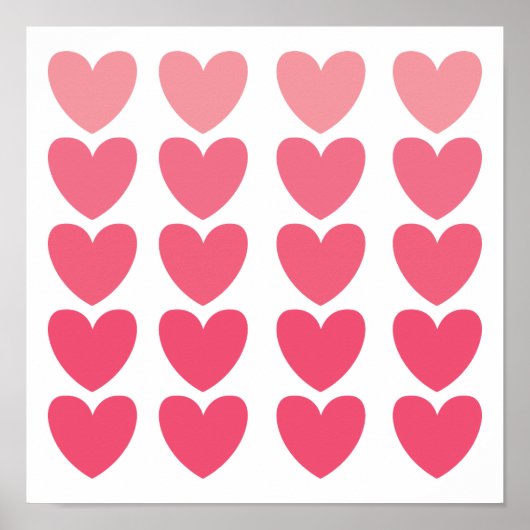 Ombre Hearts Poster (Voorkant)