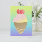 Ombre Ice Cream Two Cherry Topping Kaart (Staand voorkant)