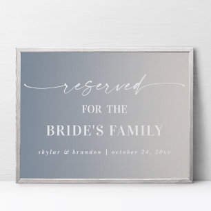 Ombre Ivory Gereserveerde Bride's Family Wedding S Poster