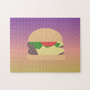 Ombre Kleurrijke Foodie Burger Liefde Regenboog Legpuzzel