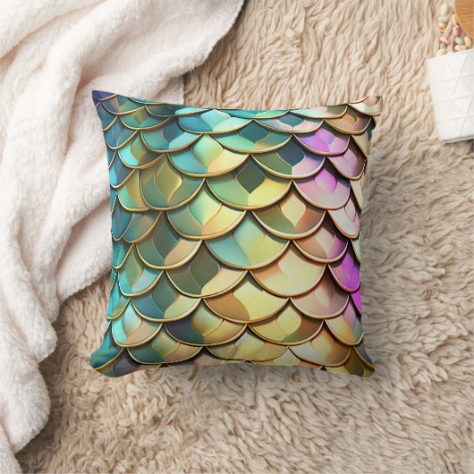 Ombre Kleurrijke Schalen en Glitter Omkeerbaar Kussen (Deken)