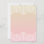 Ombre Lace Pattern Sunset Verloving Invitation Kaart (Achterkant)
