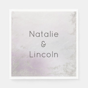 Ombre Lavendel Paarse Luxe Bruiloft Monogram Diner Servet