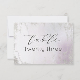 Ombre Lavendel Paarse Zilveren Bruiloft Tafel Numm Kaart