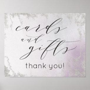 Ombre Lavender Kaarten & Gifts Wedding Table Sign Poster
