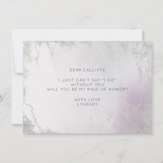 Ombre Light Paars Maid of Honor proposal Kaart (Achterkant)