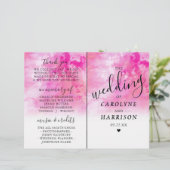 Ombre Mariage Aquarelle Bi-fold Programmes - Rose (Debout devant)